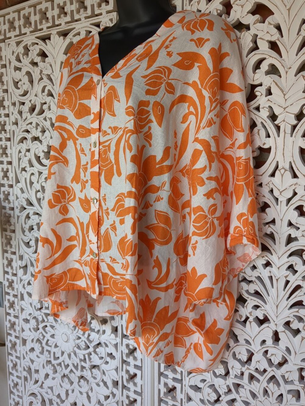 Oversized (See Pictures) Boho Tunic Linen Blend - Picture 6 of 15